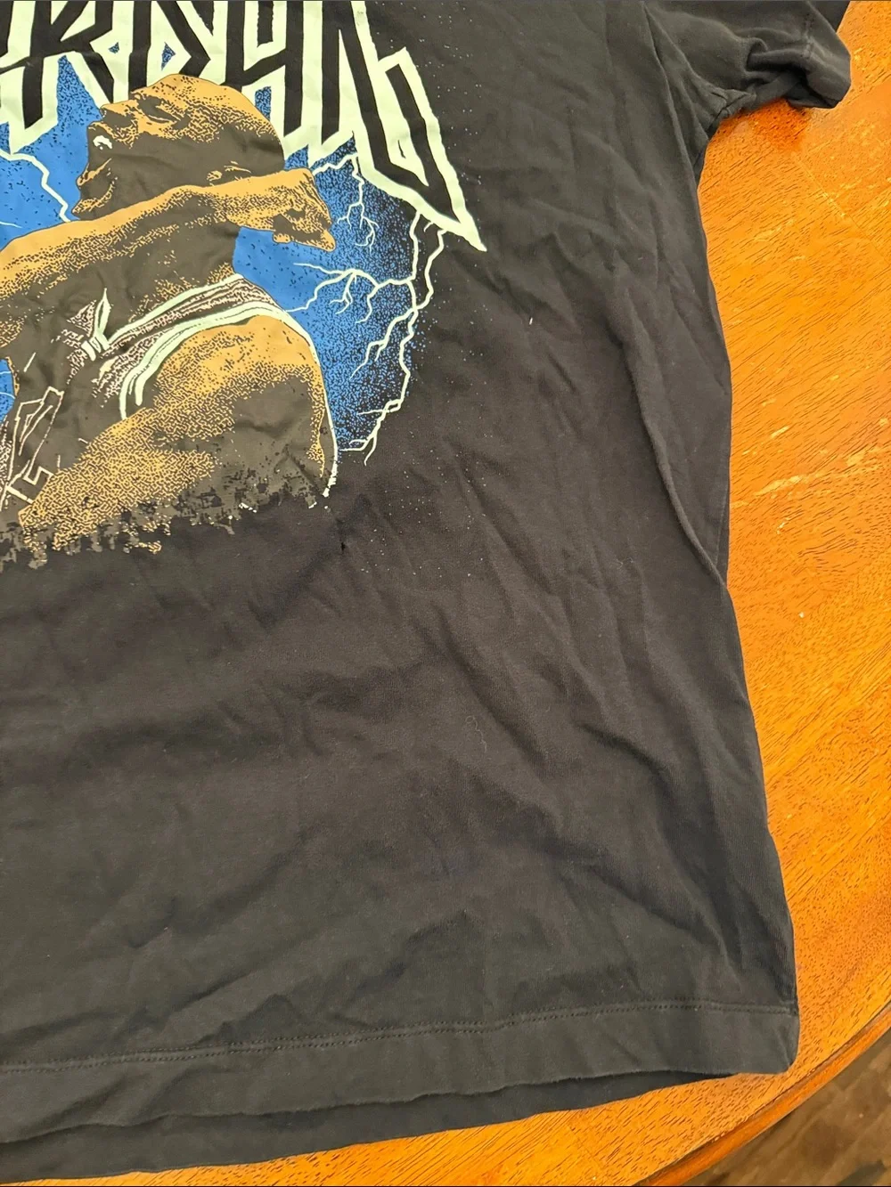 Jordan Black Graphic Tee with Blue and Cream Print xxl